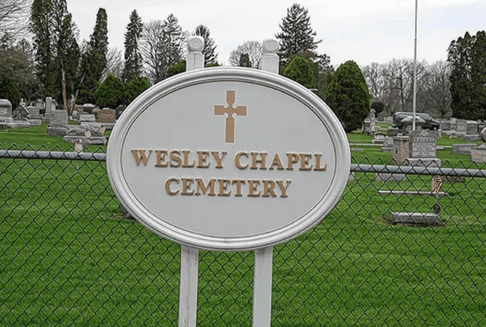 Wesley Chapel Cemetery sign