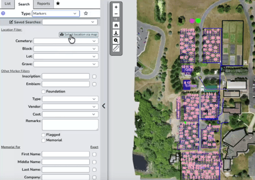 select location via map