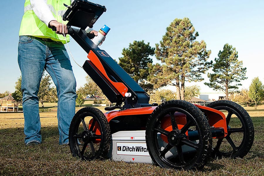 A ground penetrating radar scans cemetery grounds.